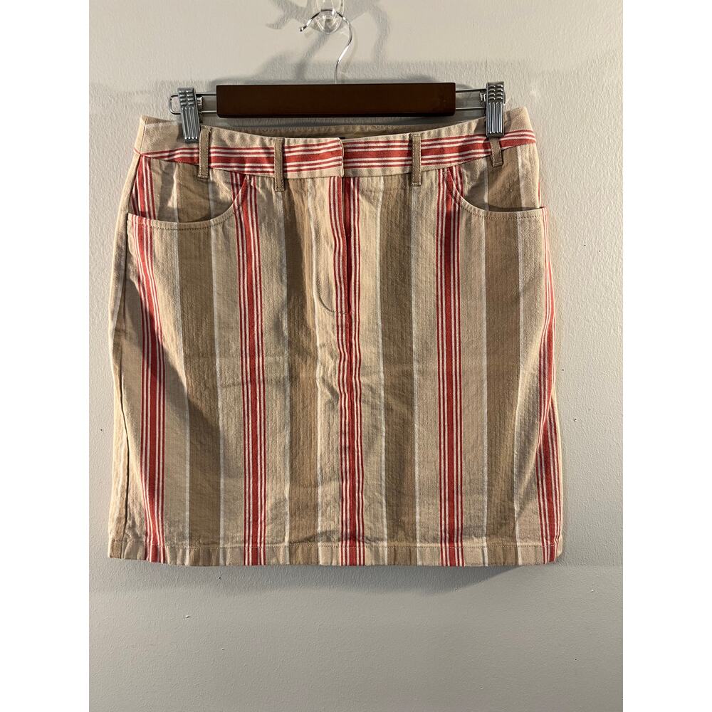 Ann Taylor Loft Striped mini skirt womens size 8P 100% cotton